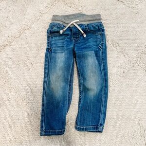 Cat & Jack Blue Jeans with Gray Waistband